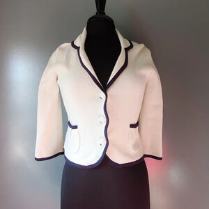 Lilly Pulitzer White Blazer with Black Trim